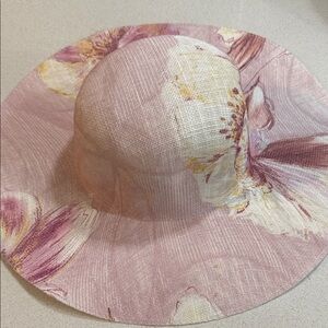 Floral Pink Wide-Brim Hat